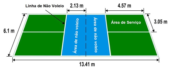 medida quadra pickleball